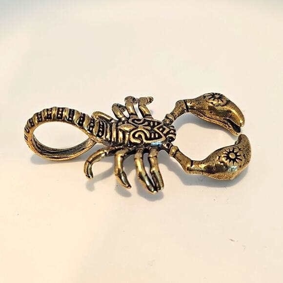 Awesome Brass Scorpion Figurine Small Pendant Only Detailed Design 2" L x 1" W - Picture 2 of 7